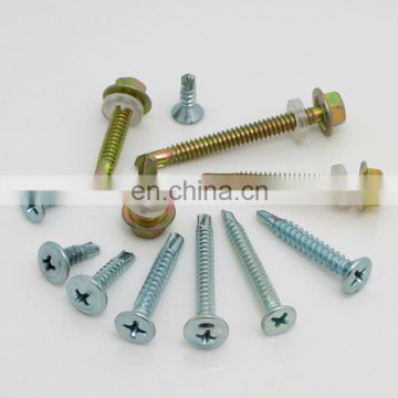 Cross recessed rumpet countersunk head drilling screws with twins thread