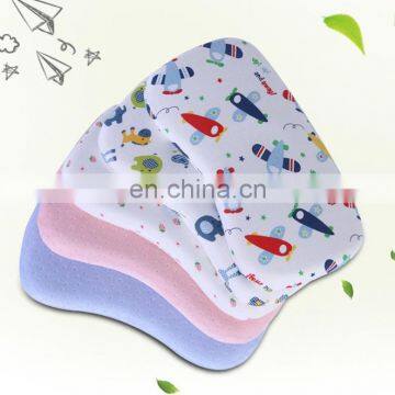 Hypoallergenic 100% Organic Cotton cartoon  design  Anti Roll Infant Flat Head Shaping Toddler Memory Foam Baby Pillow
