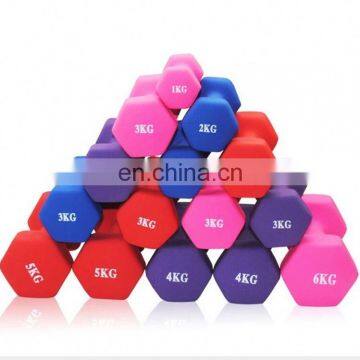 Wholesale Cheap Colorful  Neoprene Hex Dumbbells Weights/Kids Dumbbell  Set