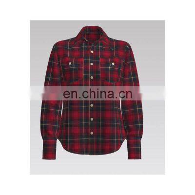 Fashion red check 100% Cotton yarn dyed fabric for shirt