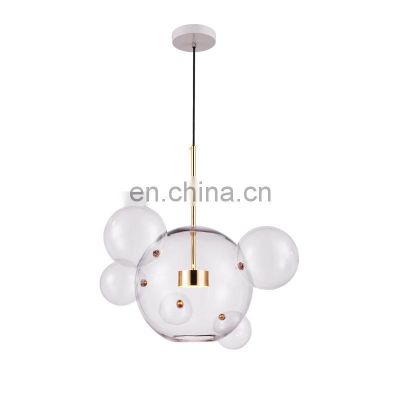 Indoor Bedroom Decorative Ceiling Hanging Lighting Kitchen Modern Pendant Light Glass Ball LED Chandelier