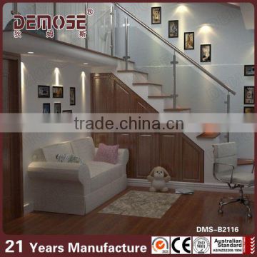 wood handrails glass railing for curved stair