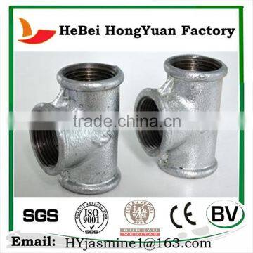 Hot Dipped Galvanised Malleable Cast Iron Pipe Fitting Tee