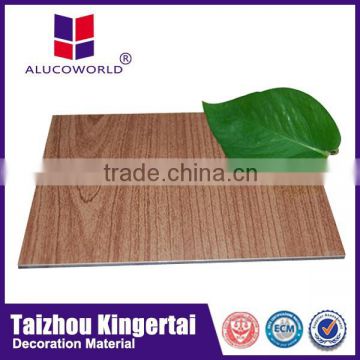 Alucoworld wood grain colorful pvdf aluminum sandwich panel from jiangsu