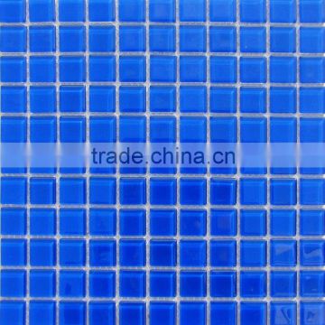 Parquet Feature and Blues Color Family glass mosaic