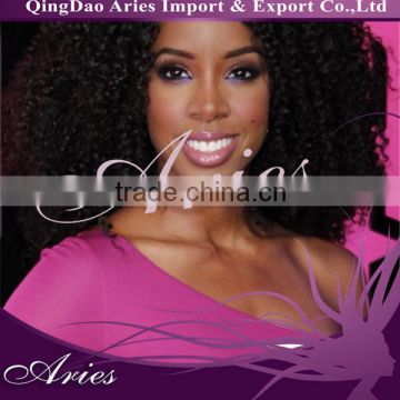 5A Grade Wholesale Price Cambodian Hair Kinky Curly Front Lace Wigs