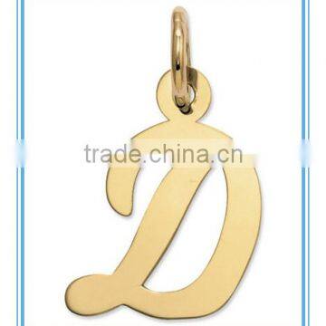 fashion stainless steel Small Script Initial letter Charm D