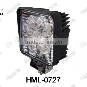 12/24V LED work light 27W, flood/spot beam, Truck, tractor,trailer, offroad driving for Jeep,suv,atv,motorcycle,4X4car,IP67