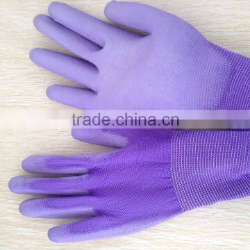 13G polyester/nylon PU coated safety labor gloves pu working gloves