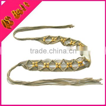 Handmade Wax Cotton Rope Braided Lady Fashion Shell Belt
