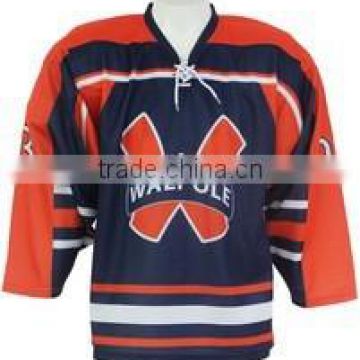 Designs custom lace neck sublimation ice hockey Shirt