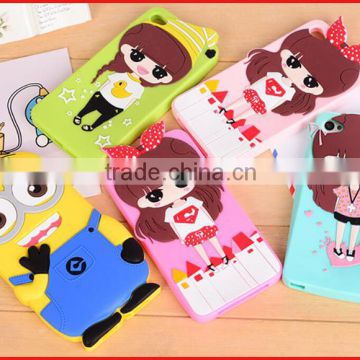Durable soft silicone case 3d cartoon pattern mobile phone protective back cover