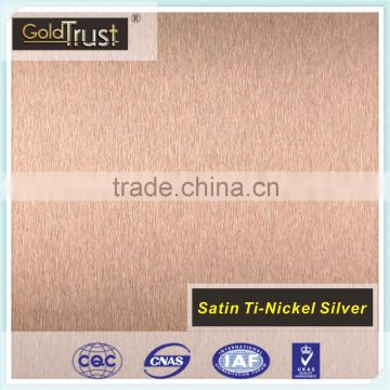 cold rolled stainless steel satin finish ti-nickel sliver colored finsh for elevator carbin