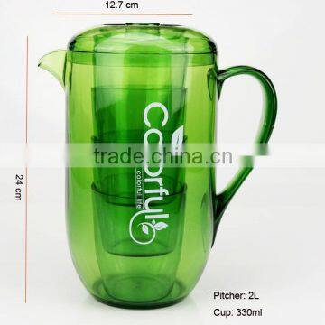 2 L clear jug kettle/Plastic pitcher/water pitcher with 4 cups