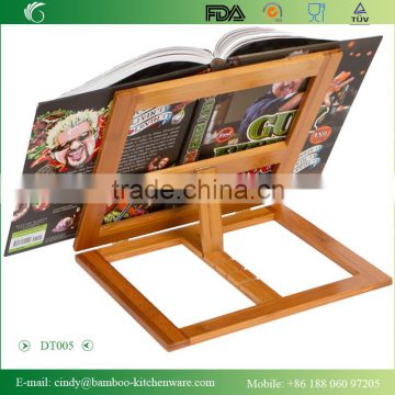 DT005 Bamboo Recipe Book Holder, Bamboo Material Reading Book Rack