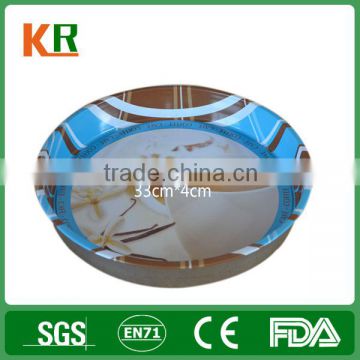 Recyclable Feature Material Tin Box Manufacturer Tin Christmas Gift Round Metal Serving Tray For Sale