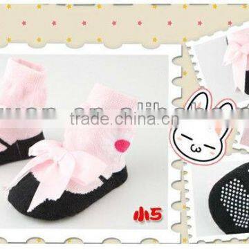 Baby cotton lace socks with bows / baby princess socks / baby anti-slid socks