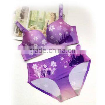 In stock purple seamless bra set