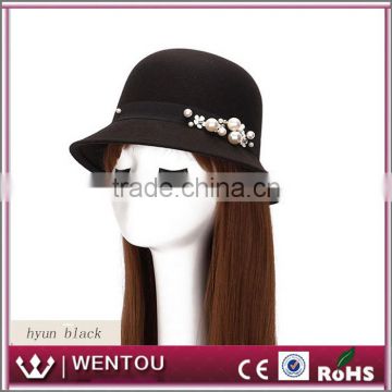 Fashion Dome Pearl Flower Trilby Hat