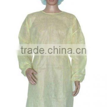 Disposable PP PE laminate gown/film gownwith knit cuff