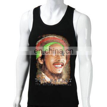 BOB MARLEY custom tank top printing,tank top stringer