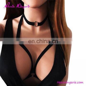 Selling Beautiful Seamless Elastic Black Harness Bralette Ladies Bra