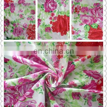 97% cotton3%spandex/stretch poplin big flower print fashion dress fabric