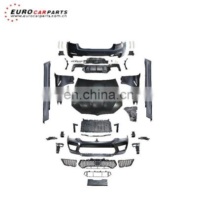 5 serie M5 style pp material  front bumper side skirt fender rear bumper and hood fit for G30 rear diffuser body kit for car