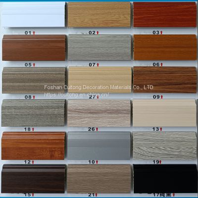 Guangdong Wholesale Engineering 8 points hidden nail corner line waterproof plastic baseboard SPC floor wood grain PVC anchor line