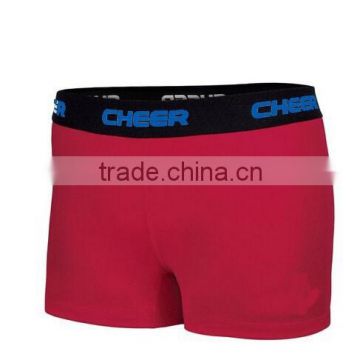 Custom red color cheerleading short for practice