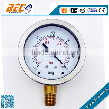 (YNZ-60A) 60mm bar scale bourdon tube low pressure bottom type automotive vacuum gauge
