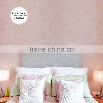 stocklot embossed pvc coated wallpaper, pale pink simple mottled wall decor for powder room , washable wall mural sample