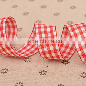 Red scottish plaid gingham ribbon