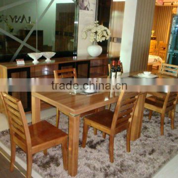 Modern melamine glossy walnut dining table