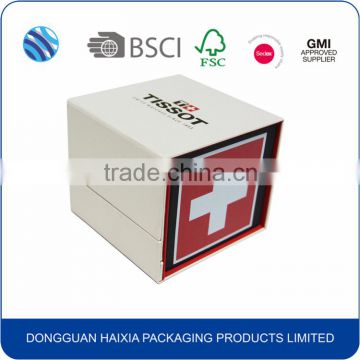 High-end custom logo cardboard watch storage box , single watch packgaging box