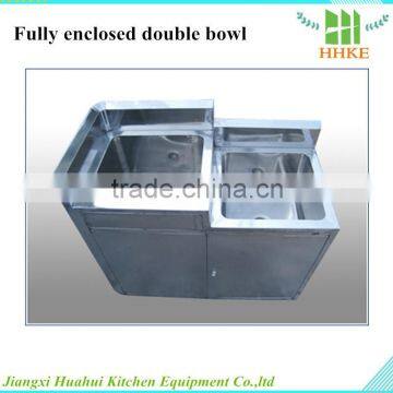 Factory price for stainless steel laundry sink cabinet wth two bowls