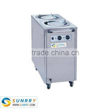 Hot sale two head commercial restaurant mobile dish plate warmer cart for CE