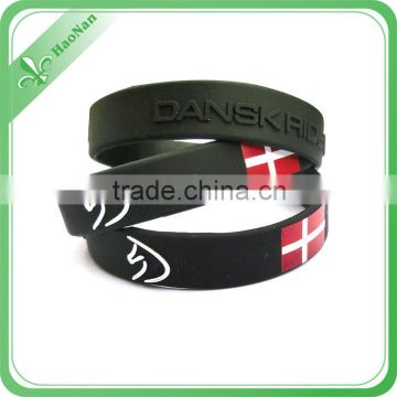 cheap debossed silicone wristbands with color filled
