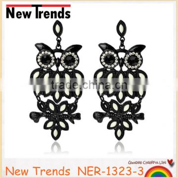Latest design fashion resin owl earring wholesale