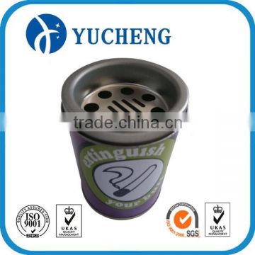 Cigarette ash can packing ,ash tin box with hole lid