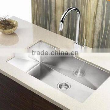 Zero-Radius Handmade Undermount Single Bowl Stainless Steel Kitchen Sink