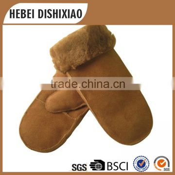 2016 New shell sheepskin leather glove, full finger fur gloves Made in China,fur winter gloves                        
                                                Quality Choice
