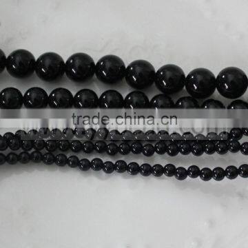 4/8/10MM Natural Genuine Black Brazil Agate Gemstone Round Beads For Jewelry Making 15"
