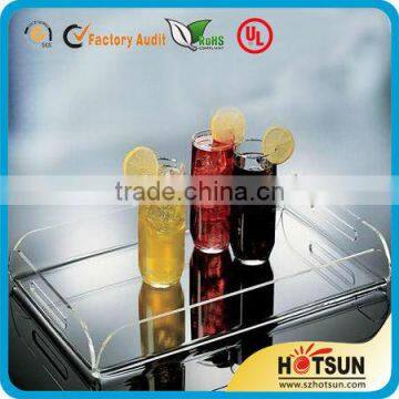 Elegant Acrylic Beverage Serving Tray With Insert