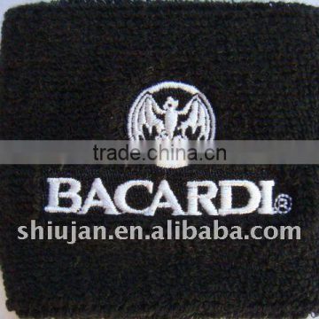 custom embroidery cotton black wristband