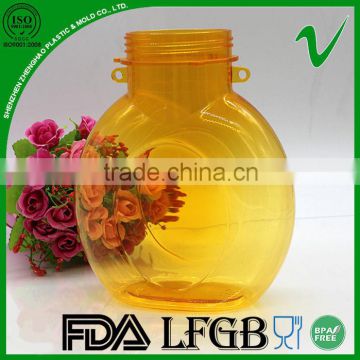flat food grade PCTG clear heat resistant plastic bottle for drinking water