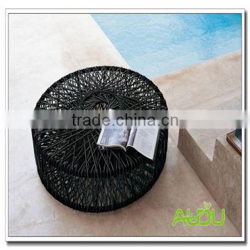 High End Dining Table,Black Rattan Round Handmade Weave Dining Table