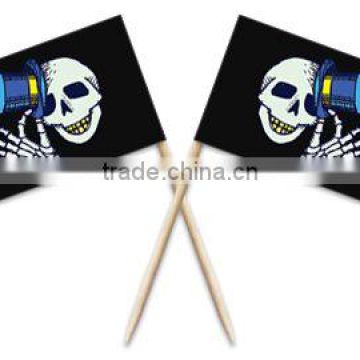 Hywoodstick Halloween Small Paper Flags Economic Flags In Wooden Stick For Food Pick