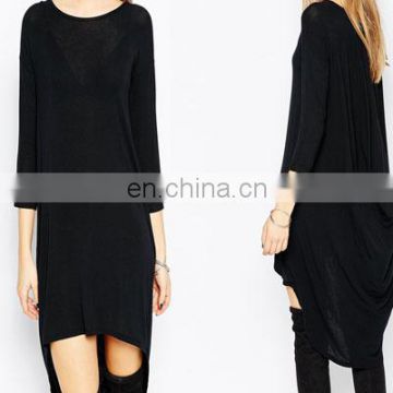 Euro styles Loose dip back causal woman tunic dress in front short back long design