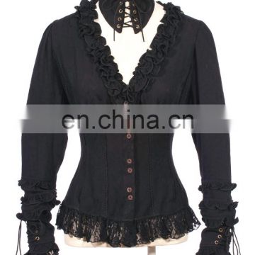 Gothic longsleeve blouse with collar